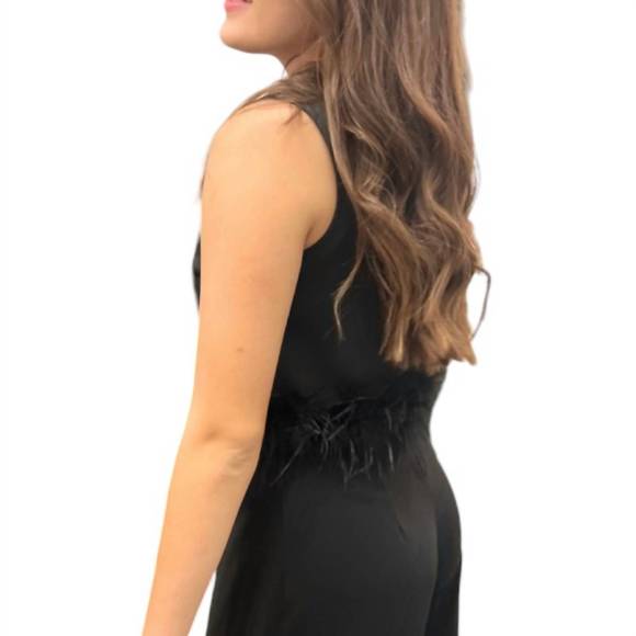 NEW MAINSTRIP festive feathers crop top in black - Picture 4 of 5